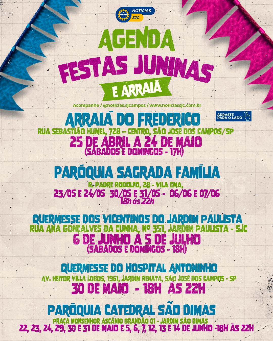 Agenda de Festas Juninas 2026: confira os arraiás e quermesses em São José dos Campos