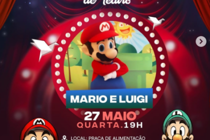 Mario e Luigi invadem shopping Jardim Oriente com teatro gratuito para famílias