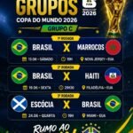 Rumo ao Hexa: veja datas e horários dos jogos do Brasil na Copa do Mundo 2026