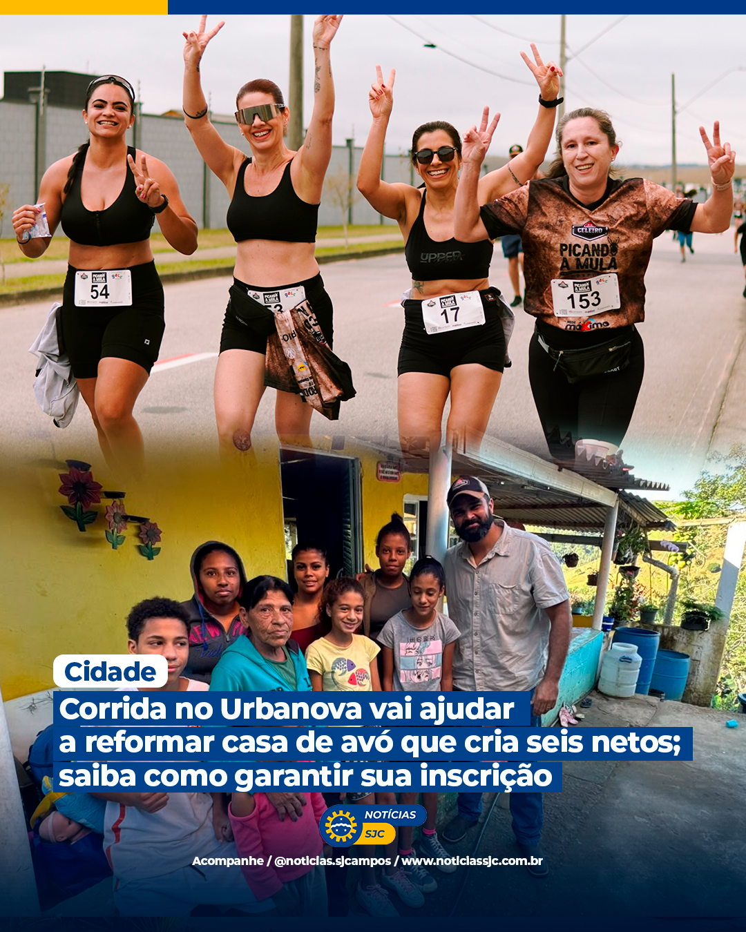 Corrida no Urbanova vai ajudar a reformar casa de avó que cria seis netos; saiba como garantir sua inscrição